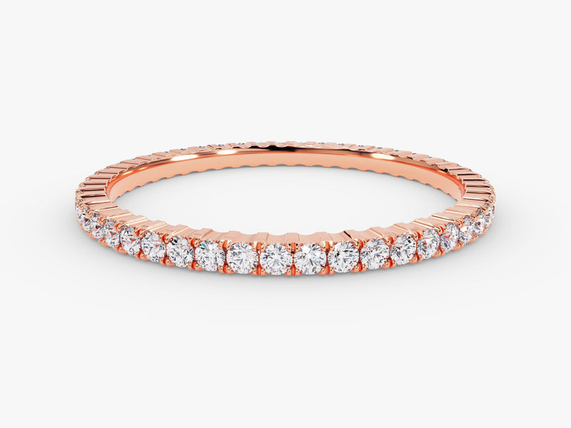 Rose gold diamond eternity band ring jewelry