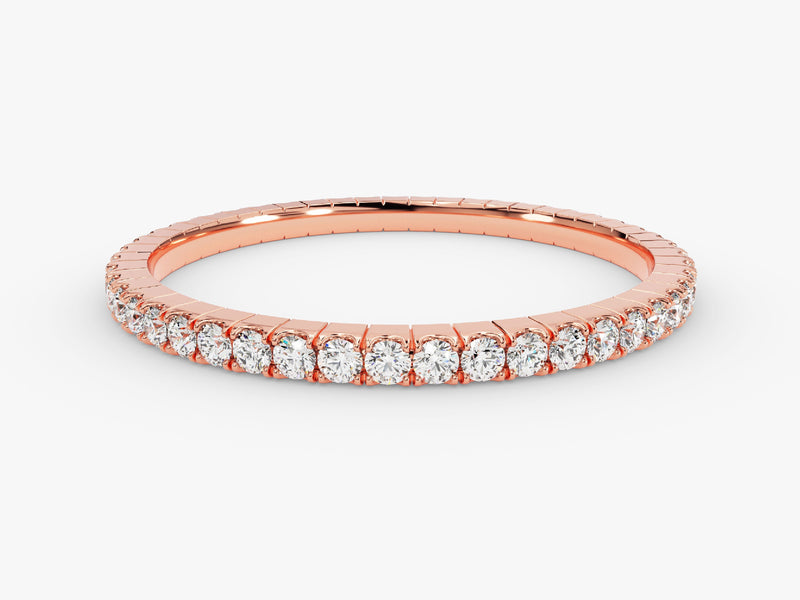 Rose gold diamond eternity band jewelry