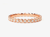 Rose gold diamond eternity ring, fine jewelry, wedding band