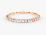 Rose gold diamond band ring, fine jewelry, sparkling diamonds