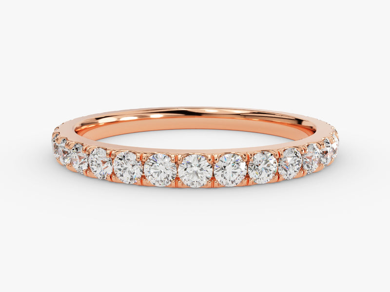 Rose gold diamond eternity band, fine jewelry