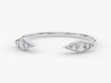 Diamond bypass ring, fine jewelry, elegant design, white gold