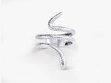 Silver snake ring jewelry, detailed texture, elegant design