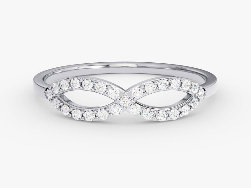 Diamond infinity ring, elegant jewelry for women
