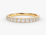 Gold diamond eternity band ring for women