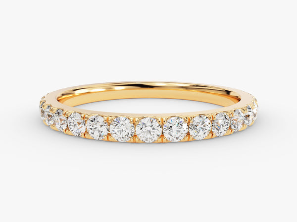 Gold diamond eternity band ring for women