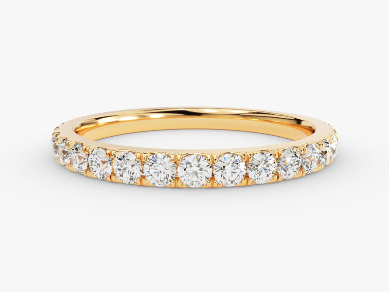 Gold diamond eternity band ring for women