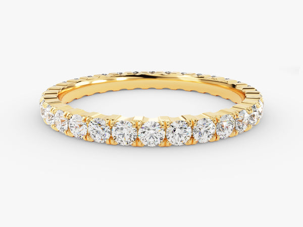 Gold eternity ring with diamonds, fine jewelry, luxury gift