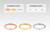 Jewelry rings in rose, yellow, and white gold, available in 10k, 14k, 18k