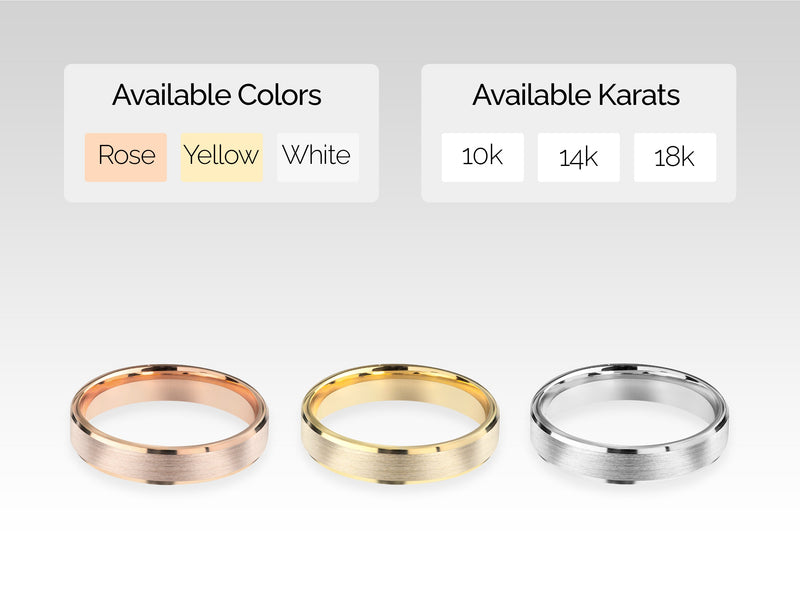 Jewelry rings available in rose, yellow, white gold, 10k, 14k, 18k