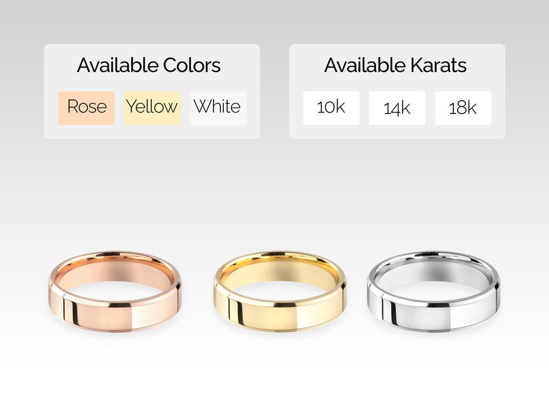 Jewelry rings available in rose, yellow, white gold, 10k, 14k, 18k