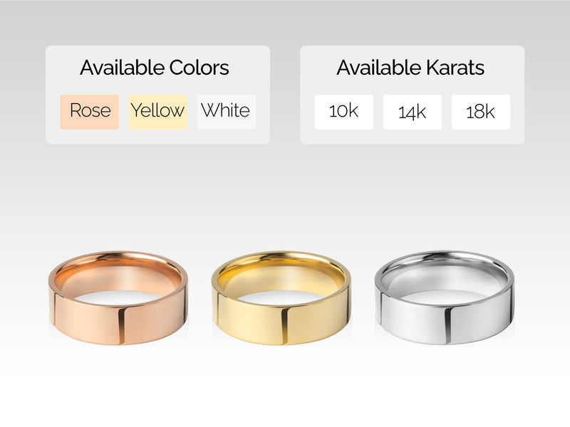 Jewelry rings available in rose, yellow, white gold, 10k, 14k, 18k