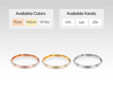 Jewelry rings available in rose, yellow, white gold, and multiple karats