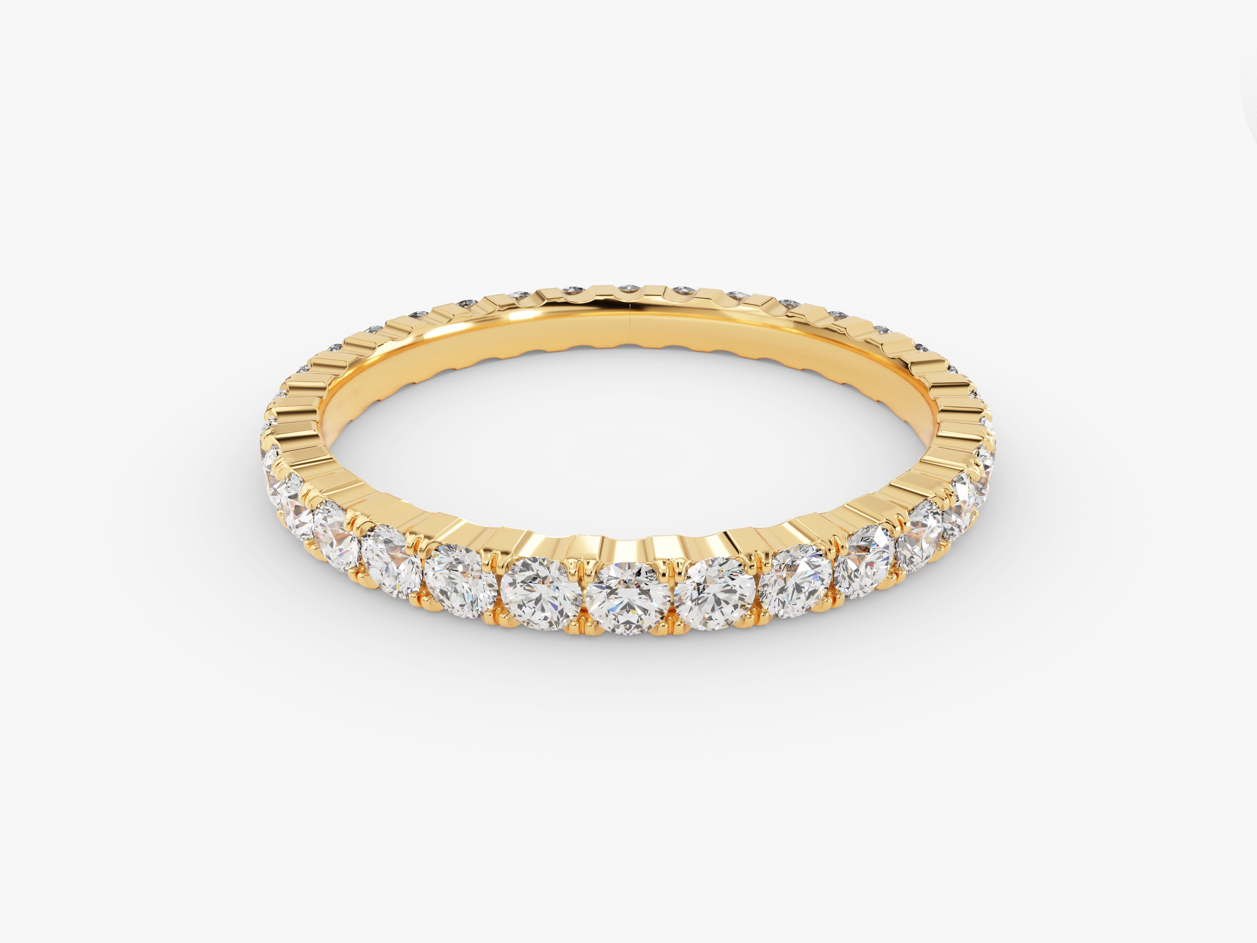 Gold eternity band with diamonds, fine jewelry for women
