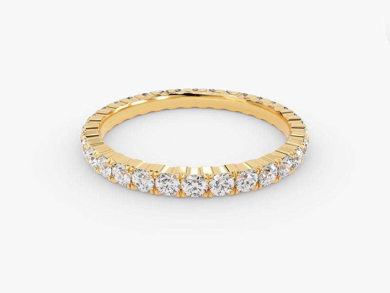 Gold eternity band with diamonds, fine jewelry for women