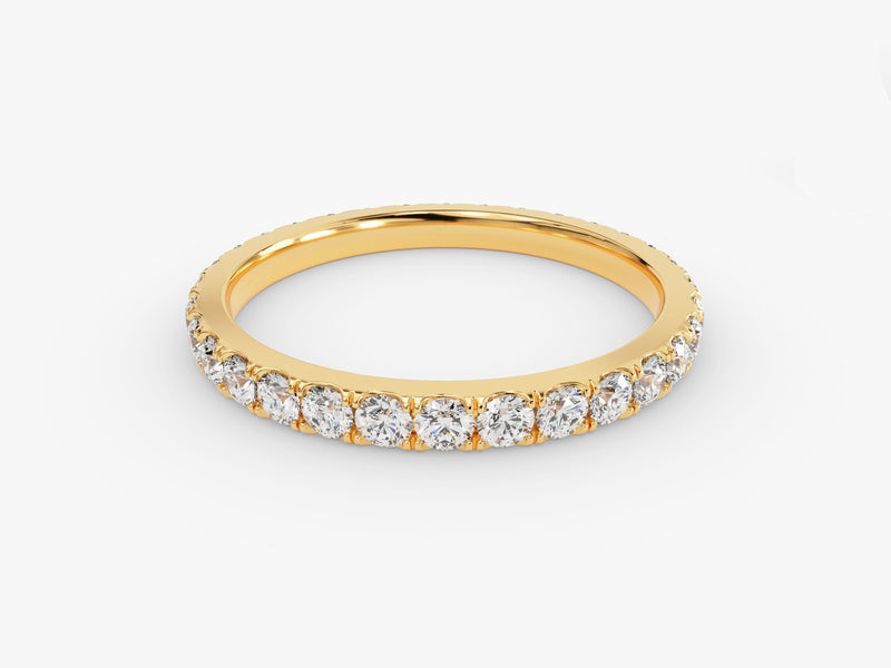Gold diamond eternity band, fine jewelry for her