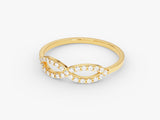 Gold infinity ring with diamonds, elegant jewelry for women