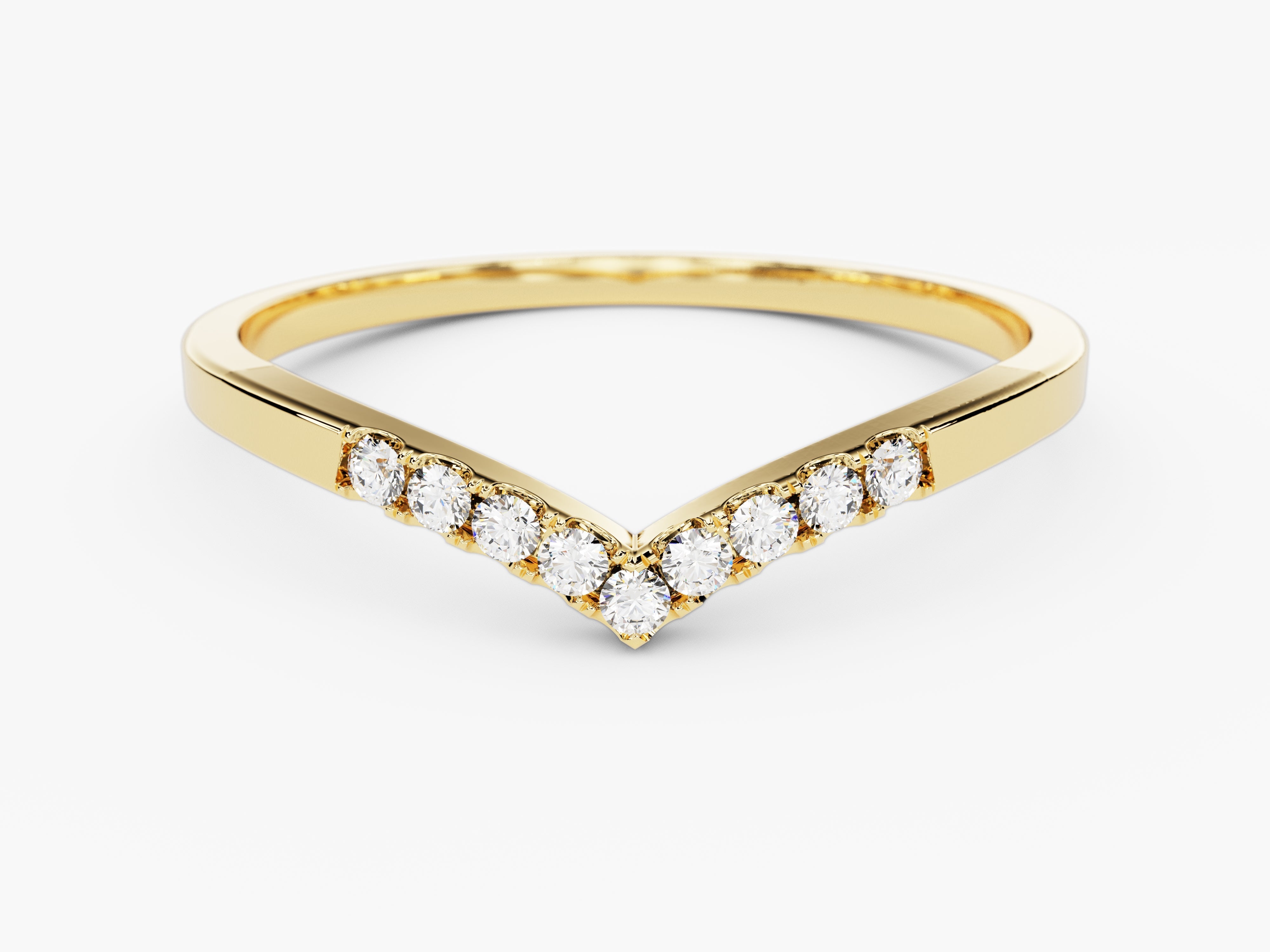 Gold chevron ring with diamonds, fine jewelry, elegant design