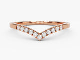 Rose gold diamond chevron ring for jewelry