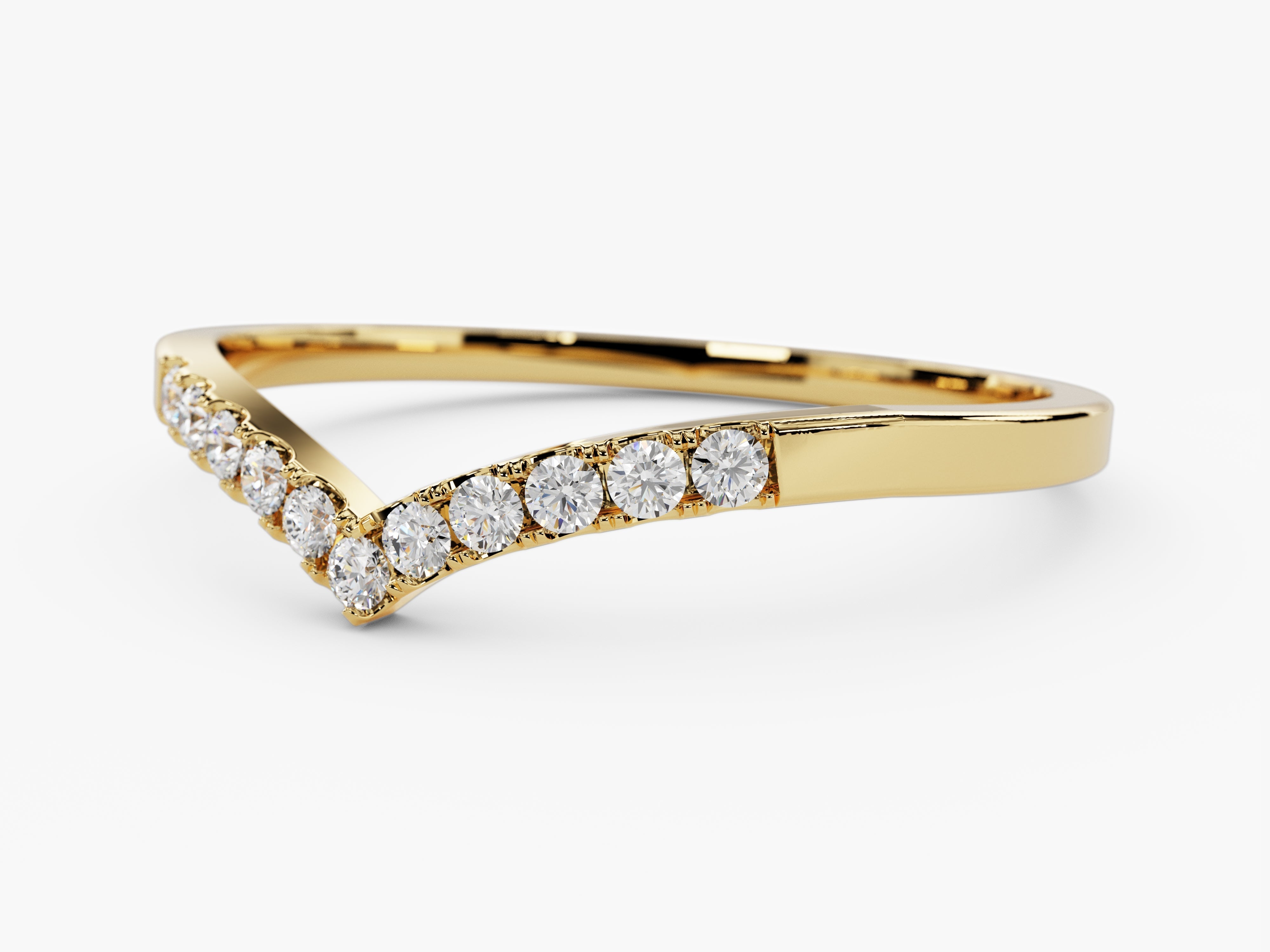 Gold diamond wishbone ring jewelry