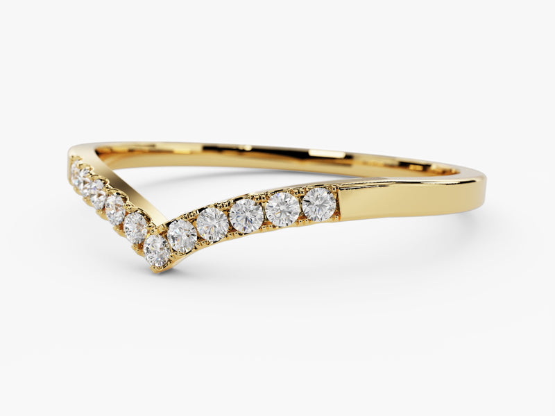 Gold diamond wishbone ring jewelry