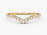 Gold V-shaped diamond ring for jewelry