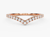 Rose gold diamond chevron ring, fine jewelry, elegant design