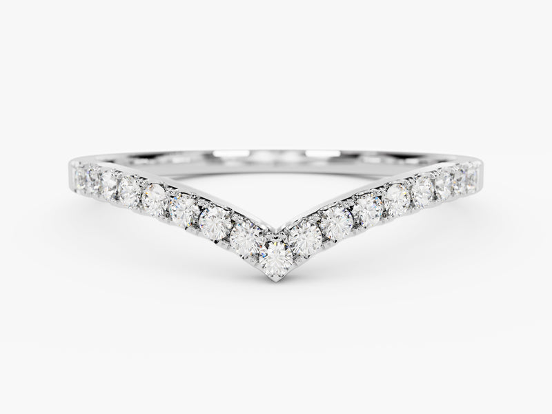Diamond V-shaped ring, elegant jewelry for her