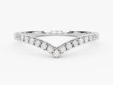 Diamond V-shaped wedding band, fine jewelry, elegant design