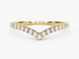 Gold V-shaped diamond ring jewelry
