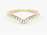 Gold V-shaped diamond ring, fine jewelry, elegant design
