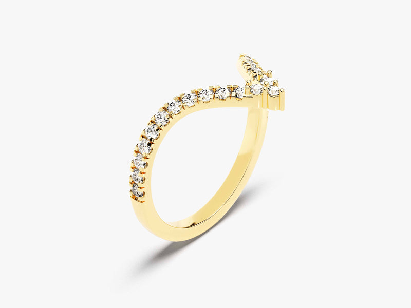 Gold diamond chevron ring for jewelry company