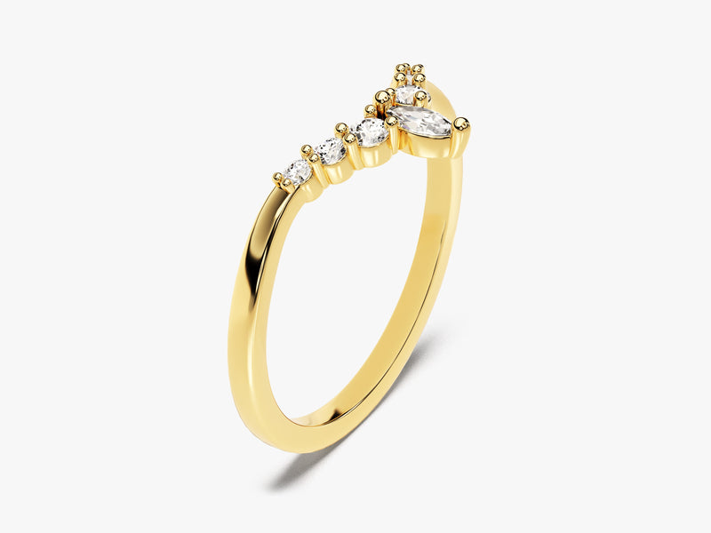 Gold marquise diamond ring, fine jewelry, elegant design