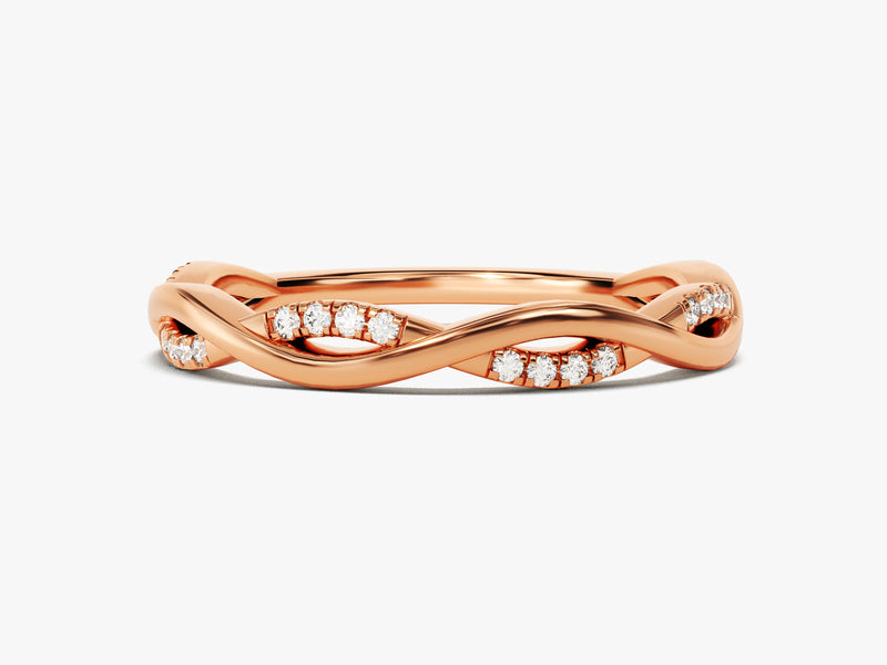 Rose gold diamond infinity ring, elegant jewelry for her