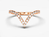 Rose gold diamond chevron ring for jewelry company