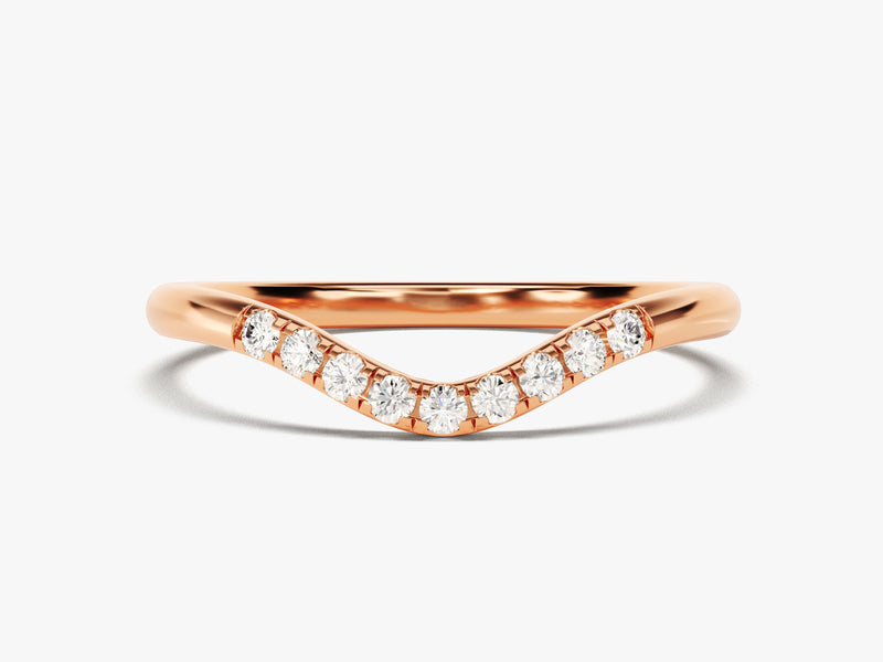 Rose gold diamond chevron ring jewelry