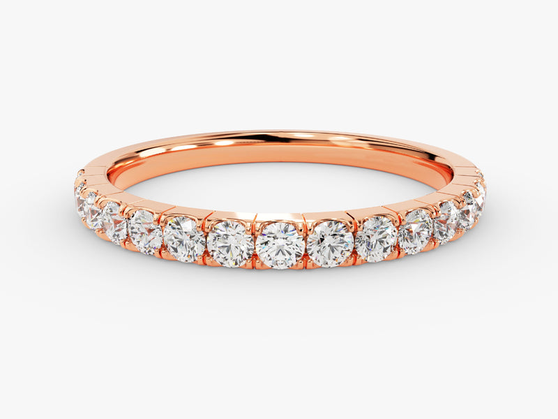 Rose gold diamond eternity band, fine jewelry for women
