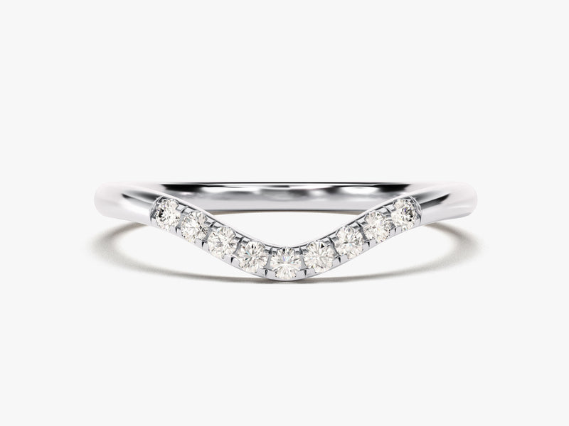 Diamond V-shaped wedding band jewelry