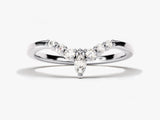 Diamond marquise and round cut wedding band ring