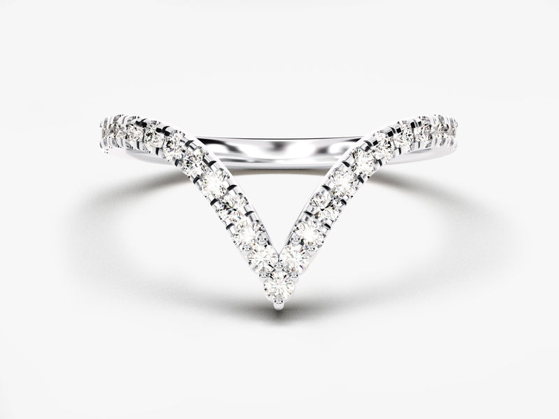 Diamond V-shaped ring, fine jewelry, elegant design