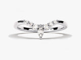 Diamond marquise and round cut wedding band ring