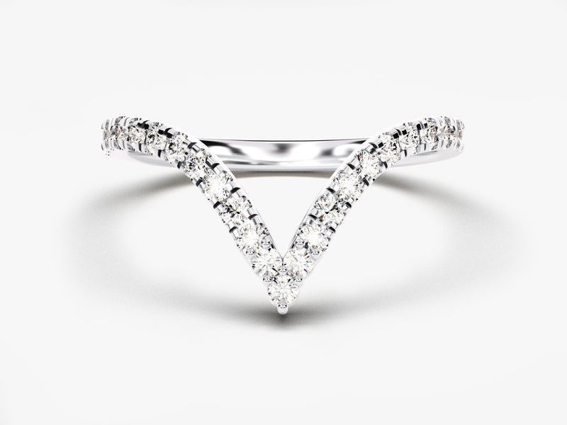 Diamond V-shaped ring for jewelry company
