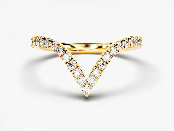 Gold diamond chevron ring from jewelry company