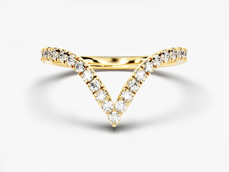 Gold diamond chevron ring from jewelry company