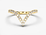 Gold diamond chevron ring for jewelry firm