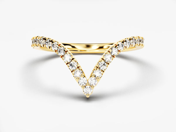 Gold diamond chevron ring for jewelry firm