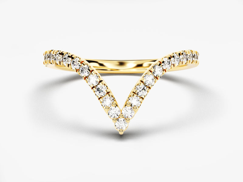 Gold diamond chevron ring for jewelry firm