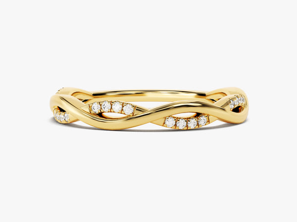 Gold diamond infinity ring, elegant jewelry for her