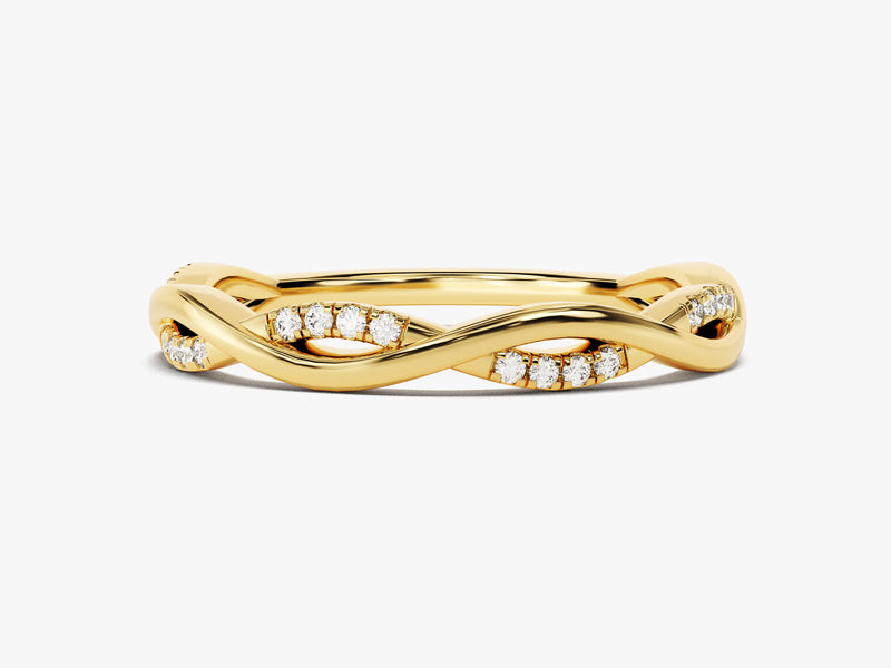 Gold diamond infinity ring, elegant jewelry for her