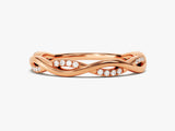 Rose gold diamond infinity ring, elegant jewelry for her